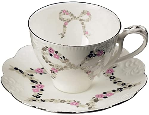 YIHANSS Leichtes Luxus-Kaffeetassen- und Untertassenset aus Knochenporzellan mit Henkel, Milchbecher, Trinkbecher, Teetasse, 8,11 Unzen/240 ml (Farbe: C)