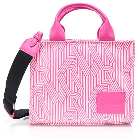 DKNY Damen Hadlee Small Canvas Tote Tragetasche, Hot Pink Combo