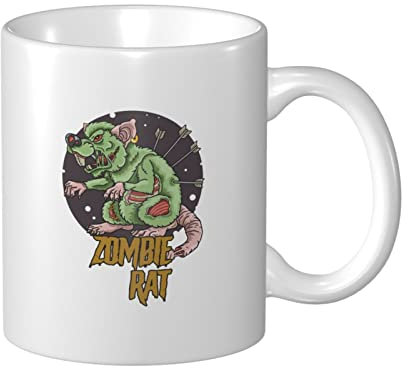 Lsjuee Zombie Rat Attack Taza de café 11 Oz Tazas de impresión de doble cara Taza de té para grandes regalos Oficina Hogar Tazas de café