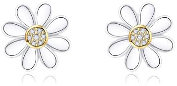 URONE Gänseblümchen Ohrringe 925 Sterling Silber Gänseblümchen Ohrstecker Gänseblümchen Schmuck Geschenke für Damen