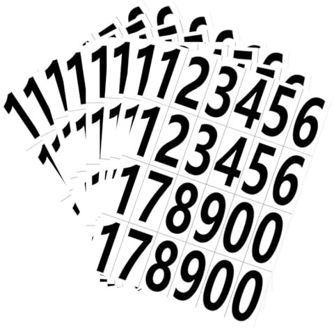 8 Sheets Sticky Numbers, Self Adhesive Door & Wheelie Bin Number Stickers, Waterproof Address Stickers for Home, Business, Apartment, Window, Door, Car, Truck