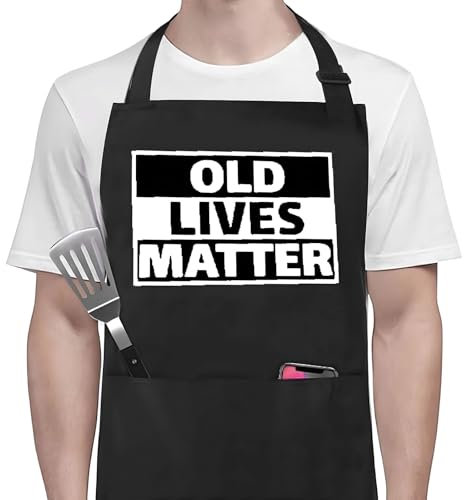 CECOMBINE DAD BBQ Apron, Personalised Apron for Men, Funny BBQ Aprons with Adjustable Neck Strap and Large Pockets, Mens Cooking Aprons for Christmas, Birthday,Thanksgiving Day Gifts