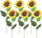 Minnhua 6pcs 62cm Künstliche Sonnenblumen Kunstblumen Sunflowers Seidenblumen Sonnenblume Deko Lange Stiele für Grab Balkon Friedhof Garten Hochzeit Party Hause