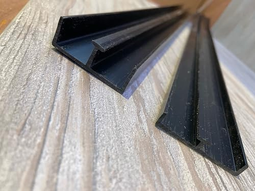 15mm Black Plastic Sliding Door Track Set to Suit 15mm Door/Panel (Black, 5' (1523mm) Long)