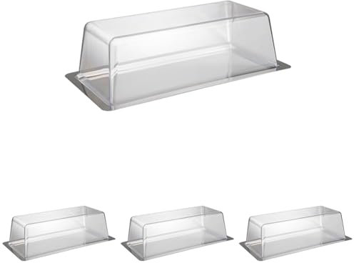 APS Vassoio di servizio cofano - piatto per torte reali premium Made in Germany - resistente, impilabile e in acciaio inossidabile, non lavabile in lavastoviglie (Confezione da 4)
