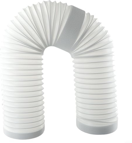 Filteilect Air Conditioner Vent Hose, 1.5m 6 Inch 150Mm Diameter Flexible Polypropylene Steel Wire Ducting Extendable Tube Portable AC Units White