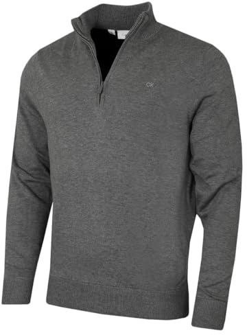 Calvin Klein Mens 2026 Campus 1/2 Zip All Season Easy Care Sweater