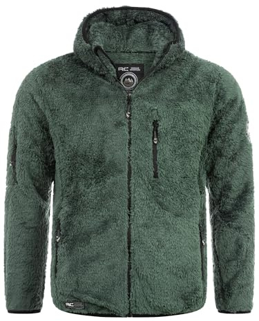 Rock Creek Herren Jacke Fleecejacke Outdoor Wanderjacke Pullover Zip Hoodie Herrenjacke Fleece Winterjacke Teddyfell Strickfleecejacke mit Kapuze S-5XL H-418