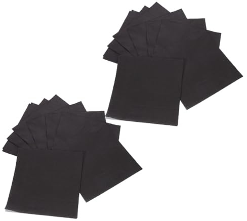 Yardwe Serviettes pour Événements Spéciaux Douces et Confortables en Papier Noir Jetables 60 Pièces 16,5 X 16,5 Cm et Fêtes D'anniversaire