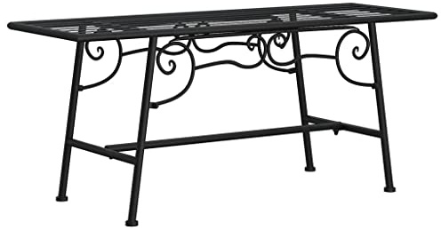 Coespram Baumbank 110 cm Schwarz Stahl Metall Gartenbank für Terrasse Balkon & Hof, geräumiger Sitzbereich bis 110 kg, Modernes Design & Robustheit für Outdoor Stühle und Gartenmöbel