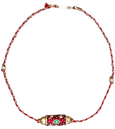 Cultural Coated Sphere Rose Cord Chain Traditional Success Charm Jewelry Ethnic Fashion Success Chain for Casual Instance