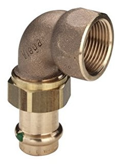 Viega Winkelverschraubung mit SC Sanpress 2255 in 42 mm x Rp1 1/2 Rotguss, 139872