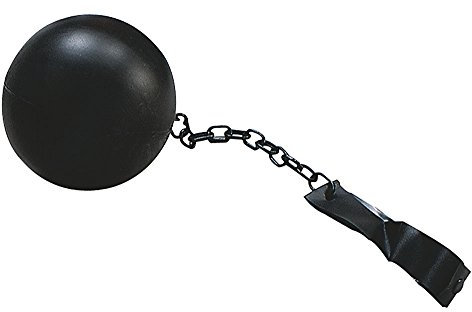 Bristol Novelty BA007 Ball and Chain, Unisex-Adult, One Size,Black Halloween Halloween