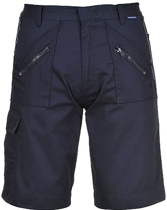 Portwest S889 Elasticated Action Workwear Safety Shorts Navy, L