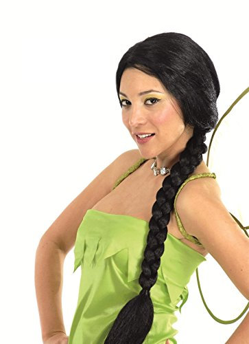 FIESTAS GUIRCA | Schwarze Zopfperücke (Einheitsgröße) - Kostümzubehör für Prinzessinnen und Märchenfiguren - Ideal für Partys und Karneval - Damen - Schwarz