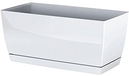 Jardinera de plastico Coubi Case P en color blanco 24 (largo) x 12 (ancho) x 11 (altura) cm