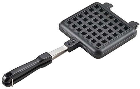 Yoshikawa SJ2275 Waffle Maker, Hot Single, Fluorine Processed, For Gas Fire, Black, 13.6 x 5.6 x 1.3 inches (34.5 x 14.3 x 3.2 cm)