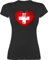Shirt Damen - Fußball EM WM - Schweiz Vintage Herz - L - Schwarz - fußballtrikot Europameisterschaft Schweizer Tshirt wm-Shirts Fussball Kreuz t-Shirt fußballtrikots fu Ball Shirts em-Shirt