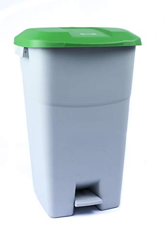 Tayg - Contenedor de residuos 60 litros con Pedal, Base Gris y Tapa Verde