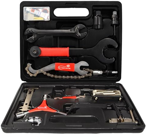 Lumintrail 38 Piece Bike Tool Kit Bicycle Repair Tool Box for Mountain and Road Bikes with Storage Case