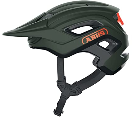 ABUS MTB-Helm Cliffhanger - Fahrradhelm für anspruchsvolle Trails - mit großen Lüftungsöffnungen & TriVider Riemensystem - für Damen und Herren - Grün/Orange, Größe S