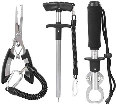 Kuuleyn Fishing Pliers Tools Set, Stainless Steel Fishing Lure Plier & Gripper with Fish Hook Remover for Sea Boat Fishing Tool