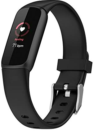 Strap-it Silikonarmband Schwarz - Passend für Fitbit Luxe - Armband für Smartwatch - Ersatzarmband