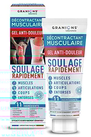 GRANIONS - Gel Antidolorifico 100 ml: sollievo rapido per dolori muscolari e articolari. Con massaggiatore muscolare, pistola massaggio, rullo massaggio. Effetto freddo e 11 principi attivi
