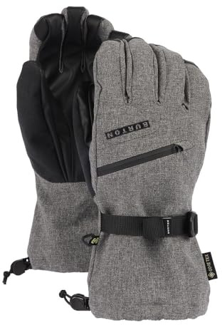 Burton Men’s Gore-TEX Insulated Gloves – Waterproof Winter Snowboard Gloves, Gray Heather, Small