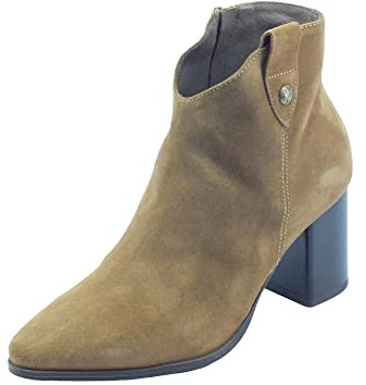 Nero Giardini I117271DE Velour Malto Tronchetti a Punta per Donna in Nabuk con Lampo Tacco Medio (Taglia 36)