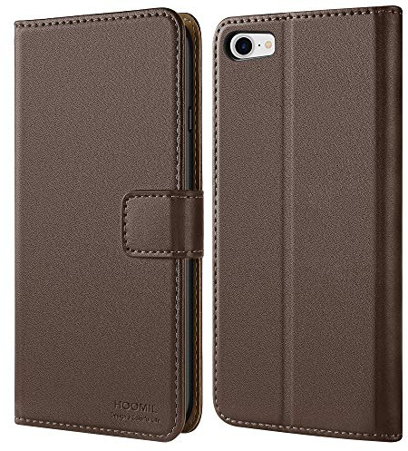 HOOMIL MagFlip Handyhülle für iPhone 8 Hülle, iPhone 7 Hülle, iPhone SE 2022 Hülle und iPhone SE 2020 Hülle, Premium Leder Tasche Klappbar Case Schutzhülle - Hellbraun