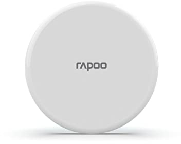 Rapoo XC105 kabelloses Induktionsladegerät für Smartphone, Ladegerät für iOS und Android (z.B. iPhone, AirPod, Samsung), flach, Qi-Laden, Schnellladen, Überladeschutz, weiß