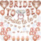 HORDUET JGA Deko Frauen Junggesellenabschied Frauen Zubehör Bride to Be Banner Herzform Folienballons Roségold Konfetti Ballons für Brautparty Junggesellinnenabschied Deko
