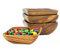 Woodard & Charles Servierschale aus Akazienholz, quadratisch, 10,2 cm, für Vorspeisen, Nüsse, Süßigkeiten, Reis, Obst, Oliven, Gewürze, Hummus und mehr, 4 Stück