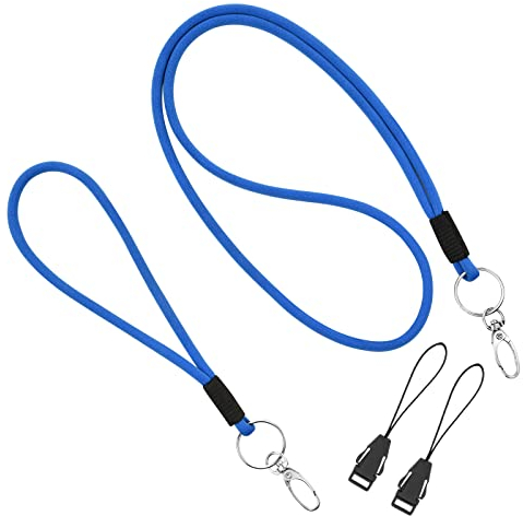 Vicloon Schlüsselband Key Chain, 2 Stücke Schlüsselband Set, Schlüsselband Kurz und Schlüsselband Lang,Schlüsselband lang als Schlüsselanhänger und Sicherheitsverschluss für Ausweis,Handy(Navy Blau)