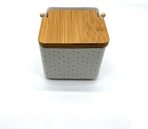 PLUS HOME Salero de Cocina de Cerámica con Tapa Diseños Originales.tamaño 12x12x11cm.