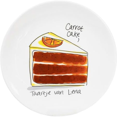 Blond Amsterdam Kuchenteller Karottenkuchen, 18cm | Keramik, Möhrenkuchen Motiv, Für Gebäck & Kuchen, Mikrowellengeeignet, Handwäsche empfohlen