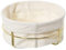 DRW Corbeille à pain ronde en métal et tissu, doré et naturel, 21,5 x 10,5 cm