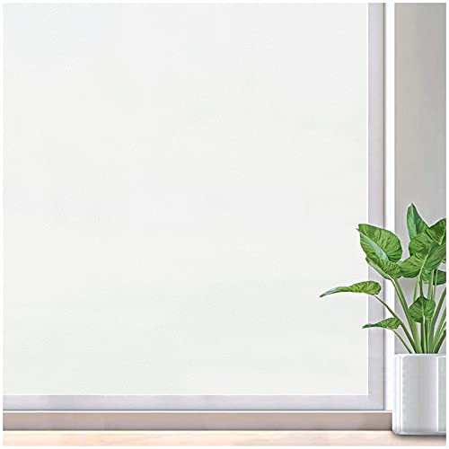 Lifetree Fensterfolie Blickdicht Sichtschutzfolie Fenster Milchglasfolie: Selbsthaftend Glasfolie Haftend Statisch für Zuhause Klebstoff Folie Fenster Badzimmer Büro 90 * 400cm
