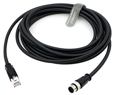 Uonecn Câble blindé M12 8 broches A code mâle vers RJ45 Ethernet pour caméra industrielle Cognex 2M