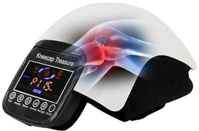 Knie-Massagegerät,Vibration Kniemassagegerät mit Wärme,Akku Infrarot-Tiefenwärme zur Kniegelenk-Schmerzlinderung, LED Touchscreen für Männer Frauen