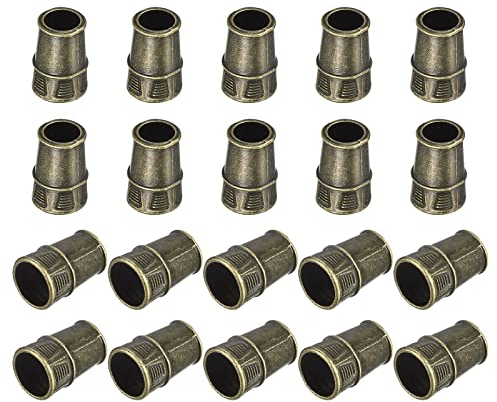 QUARKZMAN 30St. Metallglockenstopper, 6mm konische Kordelenden Verschluss Seilbefestigung Endstopper für Drawstring Lanyard Rucksack Tasche DIY, Bronze