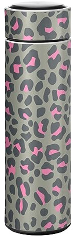 KAAVIYO Stampa Leopardo Rosa Termica Bottiglia d'Acqua Termos Borraccia in Acciaio Inox Portatile Sottovuoto