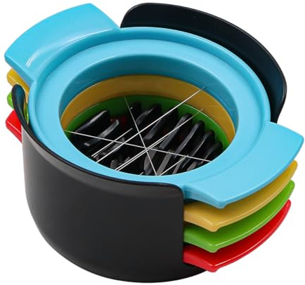 Namvo Eierschneider, 4-in-1-Eierschneider aus Edelstahl, zum Herstellen ovaler und runder Scheiben und Keile aus Eiern, Pilzen, Erdbeeren, Kiwi und mehr in der Küche
