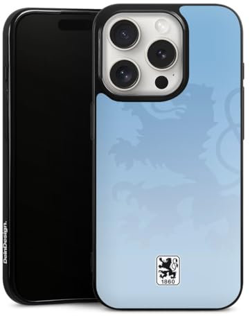 Silikon Hülle kompatibel mit Apple iPhone 15 Pro Case schwarz Handyhülle Offizielles Lizenzprodukt Logo Fußball