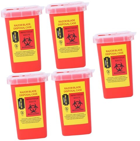 NIYANGLE Boite Pour Lames Usagées 5 Pcs Lame Conteneur D'élimination De Rasoir Banque De Lame De Rasoir Conteneurs De Déchets Dangereux Rasoir Lame Conteneur D'élimination Distributeur Conteneurs