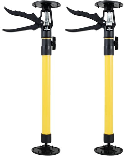 Jetcloud 2Pcs Telescopic Rod 50cm-115cm 3rd Support System Heavy Duty Non-Slip Third Hand Lifting Tool 40KG Capacity Frame Tensioner Pole for Cabinet Drywall Woodworking
