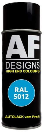 Alex Flittner Designs Spraydose RAL5012 LICHTBLAU Spraydose glänzend | RAL Spraydose in 400 ml. Exaktes Farbergebniss nach RAL Norm. Leuchte Farben, Sehr schnelle Trockung und extrem lange