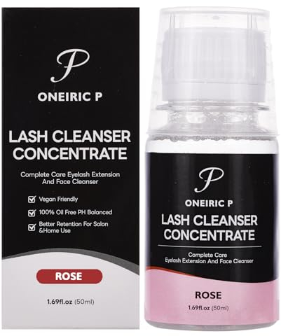Wimpern Shampoo für Wimpernverlängerungen, empfindliches und nicht reizendes Wimpernverlängerungs-Reinigungskonzentrat (Rose)