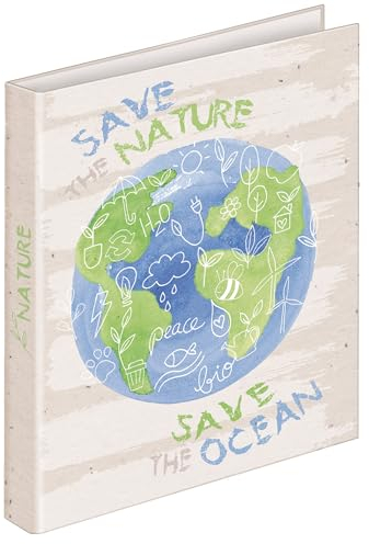 VELOFLEX 1144612 - Ringbuch Nature, DIN A4, mit 2-Ring-Mechanik, aus recyclebarem Karton, Schulordner, Ringordner, 1 Stück